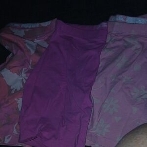 wonder nation Girls Pink & Purple Floral and Solid Shorts Set